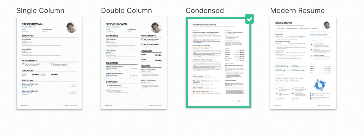 marknadsföring resume templates