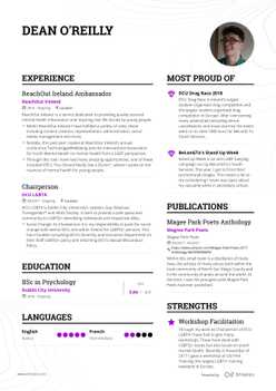 Dean's resume preview